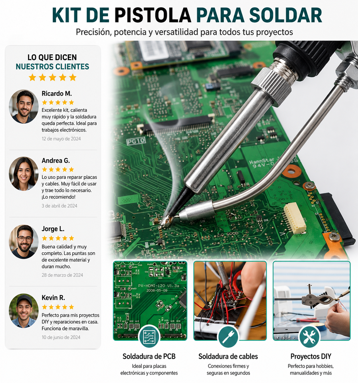 Kit de pistola de soldar 60W