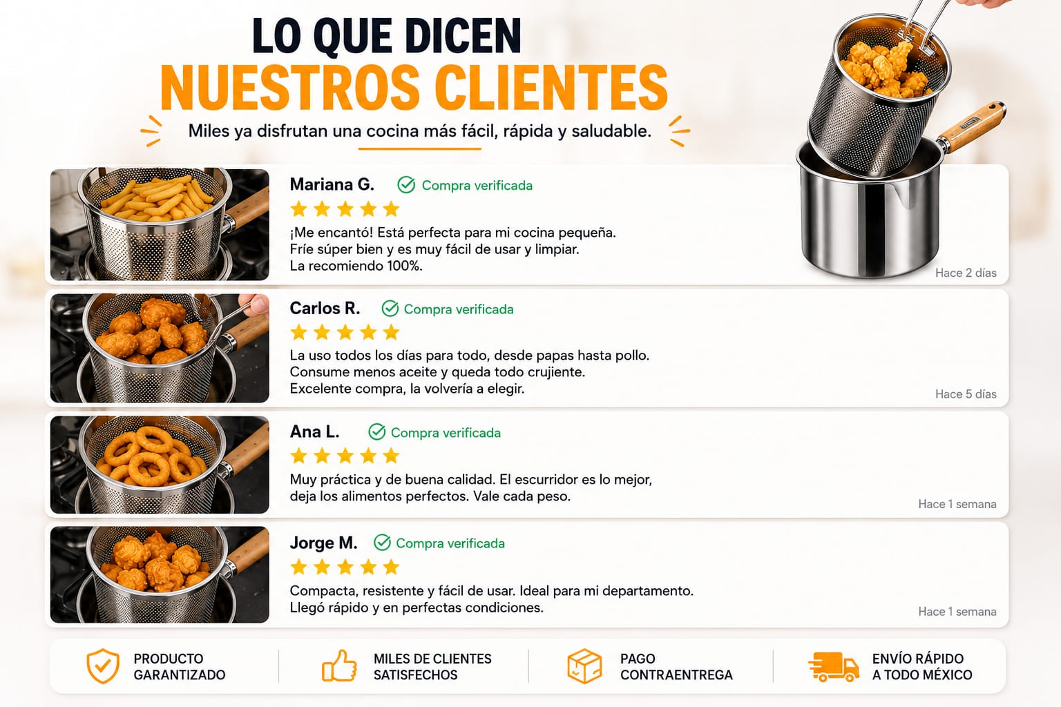Mini freidora acero inoxidable